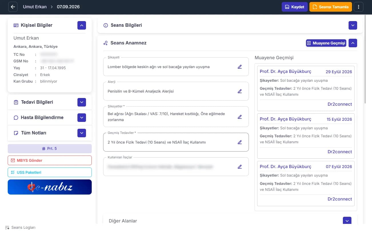 Medical history tracking comparison feature