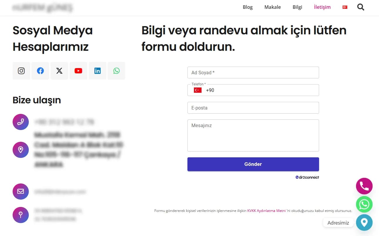 Web form oluşturma ekranı